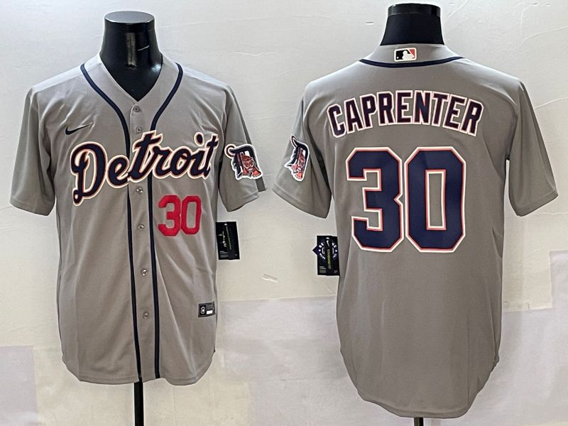 Men Detroit Tigers 30 Caprenter Grey Game Nike 2025 MLB Jersey style 5074